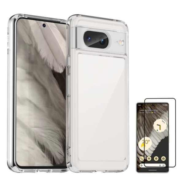 Case Clear Bumper Pixel 8  +  Vidrio Pantalla