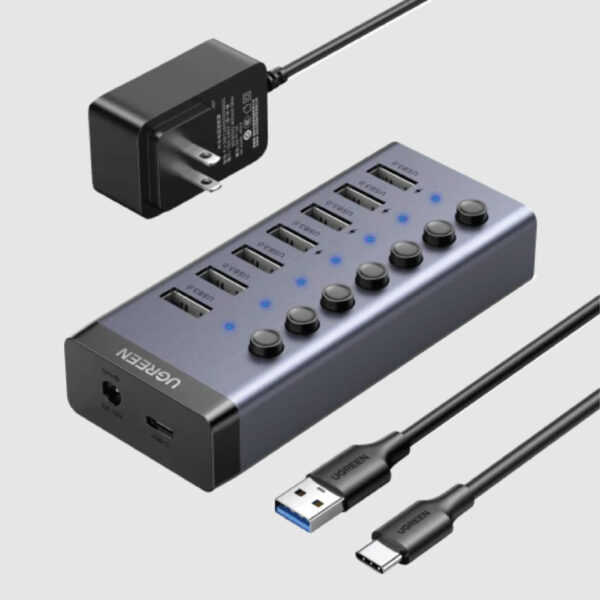 Hub De 7 Puertos Ugreen usb 3.0 Interruptor Led Cm481 90305