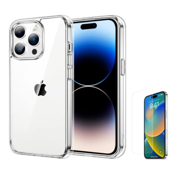 Case Funda Clear + vidrio de pantalla Para iPhone 15 Pro Max