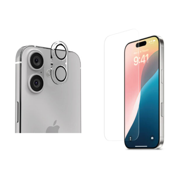 Pack Micas de Vidrio Para iPhone 16 Plus