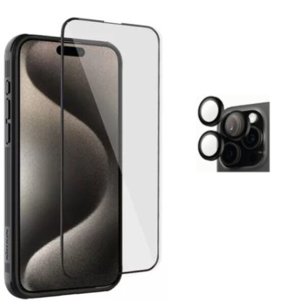 Case Nillkin Camshield + pack vidrios Para iPhone 15 Pro Max