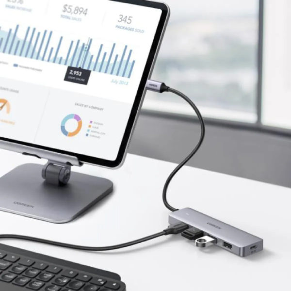 Hub Usb C Ugreen 4 En 1 Multipuerto 4 Puertos Usb 3.0 Para Mac Linux Windows - Imagen 2