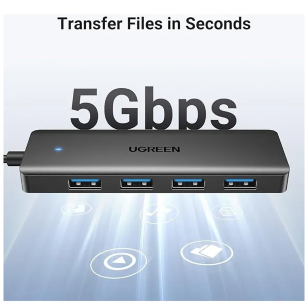 Ugreen Hub Adaptador Usb 3.0 4 Puertos 5gbps Pc Laptop - Imagen 3