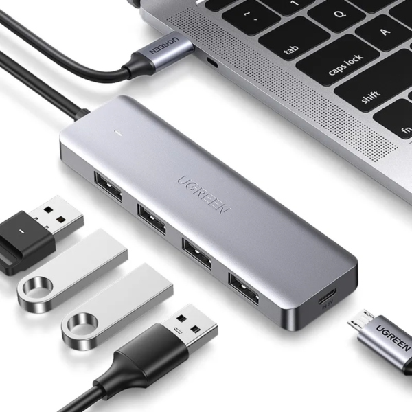 Hub Usb C Ugreen 4 En 1 Multipuerto 4 Puertos Usb 3.0 Para Mac Linux Windows - Imagen 4